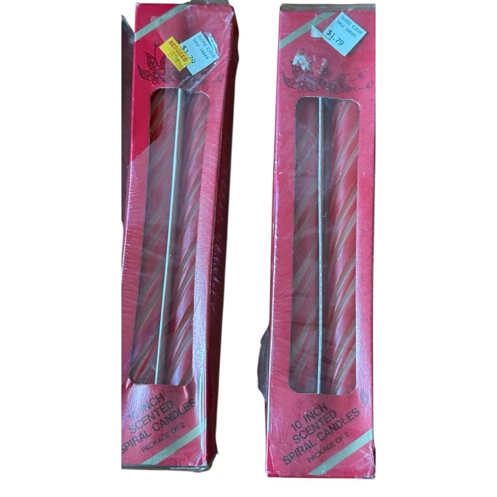 Vintage Woolworth Red Spiral 10” Candles (4) Made in Hong Kong Lot Of 2‎ Boxes
